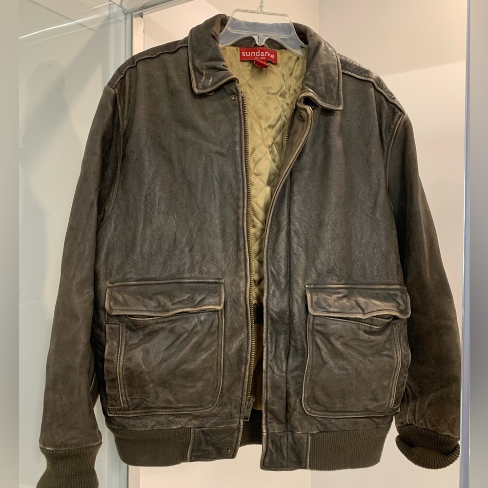 SUNDANCE Vintage Distressed Aviator Men’s Jacket